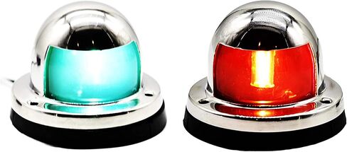 MARINE CITY 316 Stainless Steel Red and Green Side Bow Lights | 1.32 x 0.9 Inches High | Ideal for Boats, Marines, Yachts in Saudi Arabia