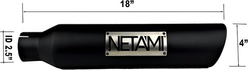 مدخل 2.5 بوصة إلى مخرج 4 بوصة طرف عادم NETAMI من الفولاذ المقاوم للصدأ مع طلاء سيراميك بدرجة حرارة عالية NT254018RBK مدخل 2.5 بوصة، مخرج 4 بوصة، الطول الإجمالي: 18 بوصة مشبك على قطعتين in Kuwait