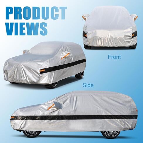 Holthy 10 Layers Car Cover Custom Fit for Toyota 4Runner (2002-2024) Waterproof All Weather for Automobiles, Outdoor Full Cover Rain Sun UV Protection with Zipper Cotton. Silver in Saudi Arabia