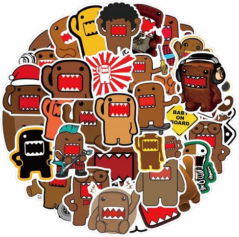 50pcs Domo Stickers Pack,Cute Cartoon Aesthetic Cats Party Decorations Waterproof Vinyl Children's Stickers for Water Bottle Laptops Travel Case Scrapbook Phone (Domo) in Saudi Arabia