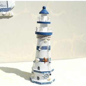 ChezMax Wooden Lighthouse High Nautical Themed Rooms Lighthouse Home Decor 15.0"