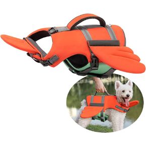 Dog Life Jacket for Small Medium Large Dogs Boating, Swimming Vest for Dogs High Flotation with Reflective Stripes,Removable Float,Adjustable Dog Life Vests,M