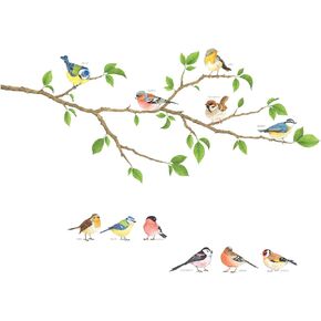 DECOWALL DS-8036 Garden Birds Kids Wall Stickers Wall Decals Peel and Stick Removable Wall Stickers for Kids Nursery Bedroom Living Room (Small) d?cor