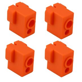 4pcs 3D Printer Silicone Socks Cover Replacement for High Flow Ender 3 Red Lizard k1 V5 Volcano Hotend Heater Block use