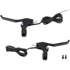 Bicycle Brakes Lever, 2 Wires Left & Right E-Bike Bicycle Electric Brake Lever Replacement Parts Waterproof Electronic Brake Lever Set 1 Pair Ebike Brakes