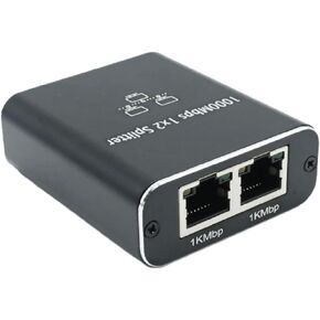 1 in 2 Out High Speed Ethernet Splitter, BolAAzuL 1000Mbps LAN/Internet Cable Splitter 1x2 Gigabit Cat5/6/7 Splitter 1 to 2, RJ45 Network Extension Connector, Plug&Play