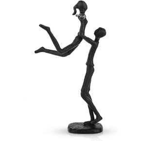 Iron Sculpture Gift for Couple Black Metal Modern Statues for Home Decor and Wedding Anniversary and Valentines Gifts-JW