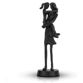 Iron Sculpture Gift for Couple Black Metal Modern Statues for Home Decor and Wedding Anniversary and Valentines Gifts-JW