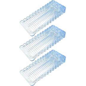 3pcs توقف الباب المطاطي الشفاف قسط الباب إسفين المضادة للانزلاق الباب توقف سيليكون الباب إسفين الثقيلة الباب توقف إسفين للبلاط الخشب والأرضيات الخشبية (الأزرق الشفاف) in Kuwait