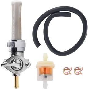 KIPA Gas Fuel Petcock Tank Shut Off Valve Switch For Heritage Softail Springe Electra Glide Fatboy Dyna Tour Glide Sportster 883 1200 13/16" Threads Nut