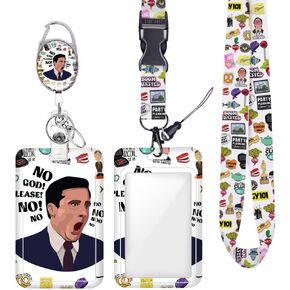 Id Badge Holder with Lanyard Retractable Badge Reel Funny TV Show Merchandise Fans Merch Friendship Gifts Stuff Lanyards for Id Badges Vertical Id Protector Badge Clip for Friends Nurse Doctor Teacher