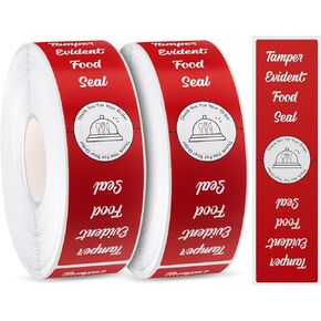 1000 Pcs Tamper Evident Stickers for Food Delivery 1.5 x 6 Inches Red Tamper Seal Proof Tape Safe Labels Sealed for Freshness Drink Food Container Pizza Boxes