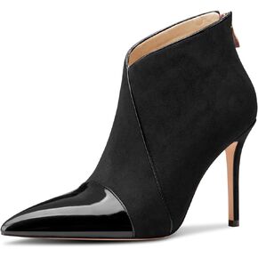 Castamere Women Stiletto High Heel Pointed Toe Ankle Boots Short Bootie Zipper Slip-on Party Office Dress Boots 3.9 Inches