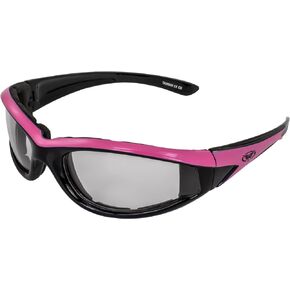 Global Vision Eyewear Hawkeye-24 Padded Riding Glasses with Dual Color Frames and Clear to Smoke Photochromic Lenses