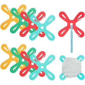 NBEADS 8 Pcs Yarn Bobbins, 3.11x3.13 Inch Acrylic Yarn Winder 4 Colors Cross Stitch Bobbin Organizer Thread Knitting Sewing Crochet Weave Winder Tool for Knitting Sewing