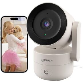 Security Camera Indoor for Home, Cry Detection for Baby, 2.5K 4MP QHD, Pet Monitoring, Pan & Tilt, Motion Detection, Night Vision, 2-Way Audio, 2.4G WiFi, USB Powered, Local & Cloud Storage