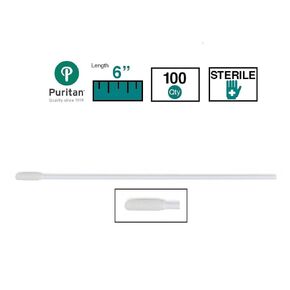 Puritan Medical 6" Sterile Standard Foam Swab w/Polystyrene Handle - 25-1506 1PF 100 - Box of 100