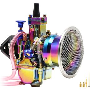 Colorful PWK 34mm Carburetor Carb Kit With Air Filter And Intake Manifold Universal Fit For 125cc to 250cc 2T 4T Engine Motorcycle Scooters Dirt Bike Motocross ATV Quad Off Road
