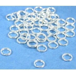 50 Sterling Silver Split Rings Charm Bead Parts 5mm