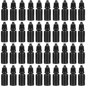 SOLUSTRE 50Pcs 10ml Squeezable Dropper Bottles Empty Essential Oil Squeeze Bottle Refillable Containers Eye Liquid Dropper Bottles with Caps