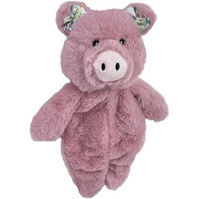 Pet Lou Floppy Pig Plush Squeker Dog Toy, 13-inch Height, Mauve