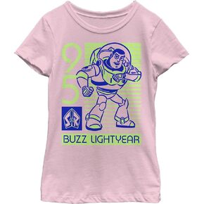 Disney Pixar Girl's Toy Story Neon Buzz T-Shirt - Light Pink - X Small