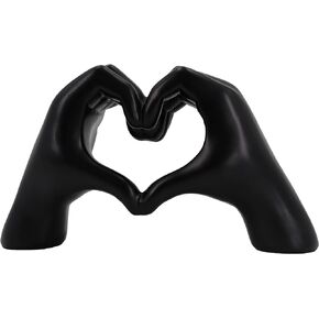 Heart Shape Statue, Heart Hand Gesture Decoration,Brown Home Decor for Living Room, Table, Office, Wedding, Party Decoration,Unique Gift for Women Heart Hands Sculpture