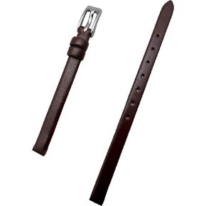 6mm Brown, Flat, Elegant Calf Leather Watchband | Genuine Leather Replacement Watchstrap that brings New Life to Any Watch (Womens Standard Length)