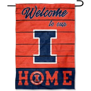 Illinois Fighting Illini Welcome To Our Home Double Sided Garden Yard Flag