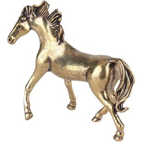 Wwxuanke 1Pcs Solid Copper Simulation Horse Decorations Brass Horse Miniature Figurines Horse Desk Decoration Crafts Gift Brass Animal Home Living Room Ornaments