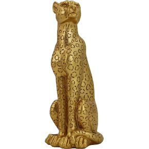 Gold Leopard Decor, Simple Modern Artwork Handmade Resin Statue, Decorations Applicable Home, Living Room, Bedroom, Office Desk Table Indoor, Gifts for Women, Mom, Dad, Friends