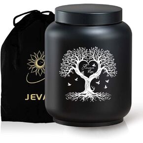 urn for Ashes Adult Male, Black urns for up to 220 lbs, Large Decorative Cremation Urn for Adult Humans