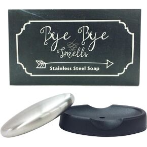Bye Bye Smells Kitchen Gadgets Stainless Steel Soap Oval Hand Odor Remover Bar Smells Eliminator Absorber Like Onion Fish Garlic Scents from Hands and Skin (Round)