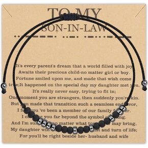 BEKECH SON-IN-LAW Morse Code Bracelet TO MY SON-IN LAW Gift Son-in-law Jewelry form Mother-in-law Father-in-law