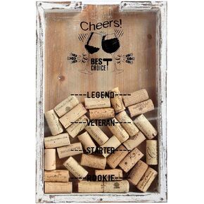 حامل فلين النبيذ المرح من Lily's Home Wine، صندوق الظلال يمثل الهدية المثالية لمحبي النبيذ السعيد والمرطب، من الخشب والزجاج in Kuwait