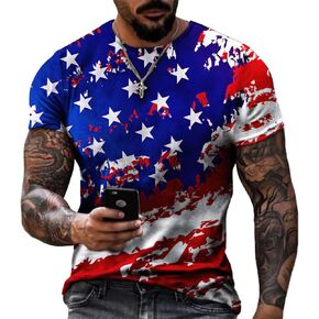 American Flag Print Men's Short Sleeve T-Shirt
