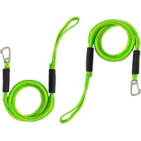 2pcs Boat tie Downs for Dock;Boat Bungee Dock Mooring Lines Ropes for Jet ski Accessories Docking with Loop,Mooring Lines for Boats Pontoon, Jet Ski, SeaDoo, WaveRunner, Kayak(Blue) (Green)
