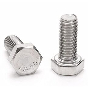 M4 x 14mm Hex Bolt M4-0.7 x 14mm UNC Hex Head Screw Bolts A2-70(304) Stainless Steel Fully Threaded Hex Tap Bolts，Plain Finish，Fully Threaded (30pcs)