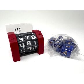MunnyGrubbers - 5 عبوات من عداد الحياة - جهاز تعقب HP مع فتحة بطاقة التتبع - (تتضمن مجموعة نرد عشوائية 7 قطع D20) - MTG - لعبة تقمص الأدوار على الطاولة - ألعاب الطاولة - DND - الزنزانات والتنينات - (5 عبوات - رمادي)