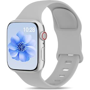 Sport Band Compatible with Apple Watch Bands 40mm 44mm 41mm 38mm 45mm 42mm 49mm Women Men, Soft Silicone Strap Waterproof Replacement for iWatch Bands Series 9 SE 8 7 6 5 4 3 2 1 Ultra/Ultra 2