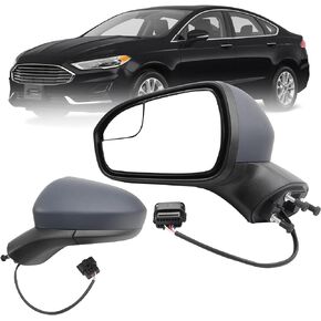 Dasbecan Right Passenger Side Mirror Compatible with Ford Fusion 2016-2022 Rear view Mirror | Electric Adjustment | Paintable| Replace# FS7Z-17682-B | 3Pins