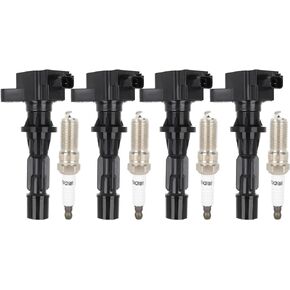 ECCPP UF516 4 ignition coils with 4 iridium Spark Plugs for ford for Mercury Fusion Milan 2006 2007 2008 2009 2.3L L4 UF516 SP530