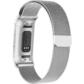 Compatible with Fitbit Charge 4/Charge 3/Charge 3 SE band Stretchy Solo Loop,Stainless Steel Metal mesh bands for Replacement Bands Compatible with Fitbit Charge 4/3/se