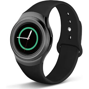 NAHAI Compatible with Gear S2 Band, Soft Silicone Straps Sport Bands Adjustable Replacement Wristband Watch Bracelet for Samsung Gear S2 Smartwatch, Large Small