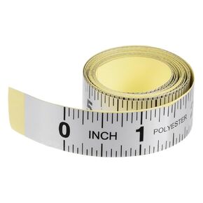 Self Adhesive Measuring Tape 60 Inch English Left to Right Reading Waterproof Dustproof Wear-Resistant Peel and Stick Tape Measure for Woodworking Sewing Saw Table, Black