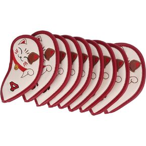 Fortune Cat Iron Cover, Cute Lucky Cat Pattern Accessories 9pcs Iron Cover for Most Brands