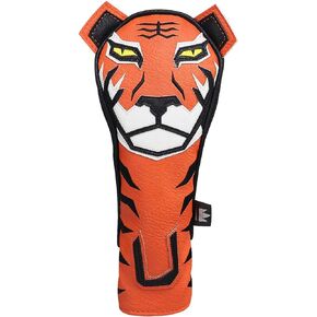 Craftsman Golf Orange/Black Synthetic Leather Tiger Animal Headcover for Driver Fairway Hybrids