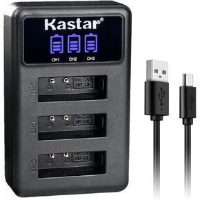Kastar 2 Pack Battery and LCD Triple USB Charger Compatible with Canon NB-13L NB13L, NB-13LH NB13LH Battery, Canon CB-2LH, CB-2LHE, CB-2LHT Charger, Canon PowerShot G9 X, PowerShot G9 X Mark II Camera