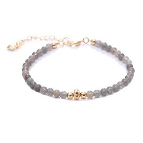 Handmade Womens 4mm Beaded Gemstone Bracelet Adjustable | Crystal Healing Gemstone Beads Bracelet For Women and Girls (Blue Lapis Lazuli)