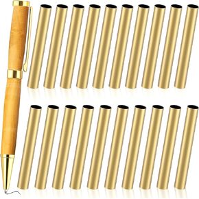 Colarr 20 Pcs 7mm Slimline Pen Tubes Pen Turning Tubes Brass Pen Replacement Accessories 2-1/32" Long Slimline Replacement Tube Turning Supplies for DIY Pen Making Office Supplies Friend Gifts